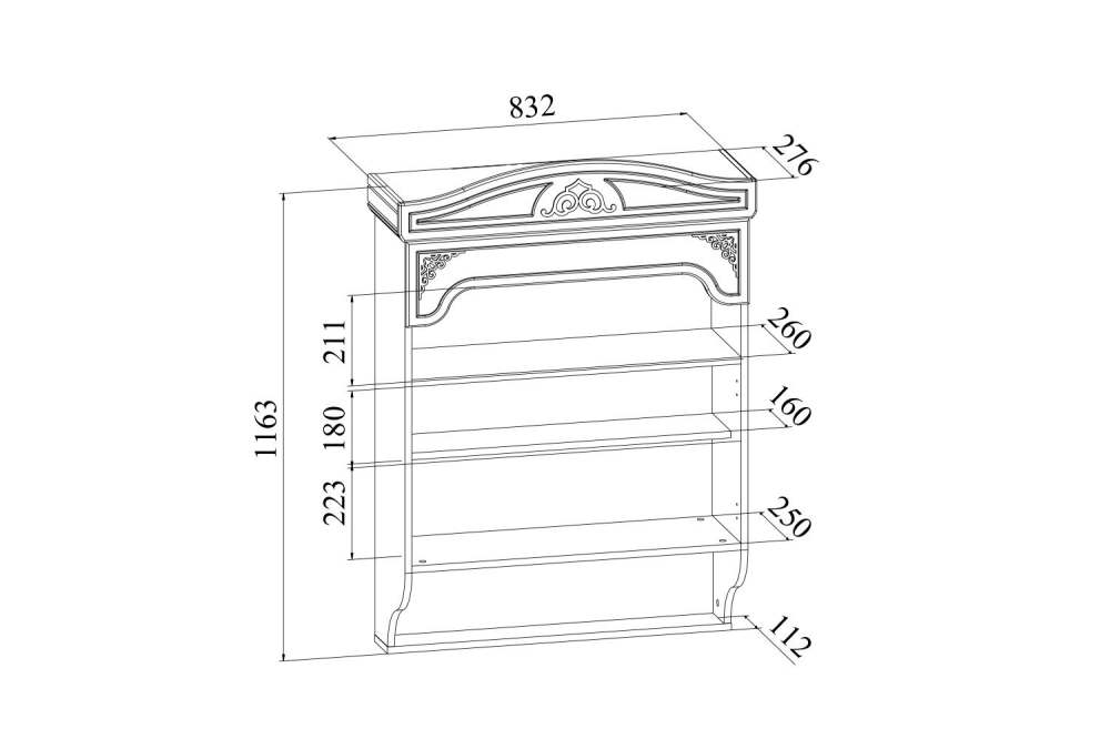 Полка «Ассоль» размеры