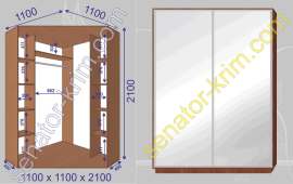 Угловой шкаф-купе «Сенатор» 2100 Зеркало