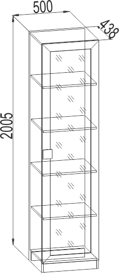 Шкаф-пенал со стеклом «Александрия» АМ - 6К Венге