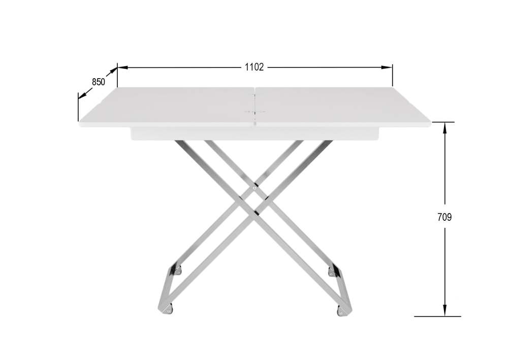 Стол-трансформер «Андрэ» Хром белый