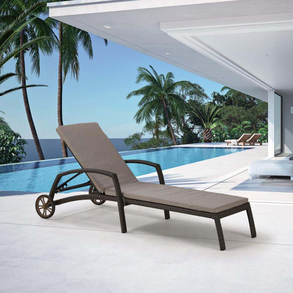 Шезлонг-лежак «A35A2» W53 Brown с матрасом